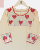 (Pre-order 1-2 weeks) The Polka Heart set - Red&Off-White