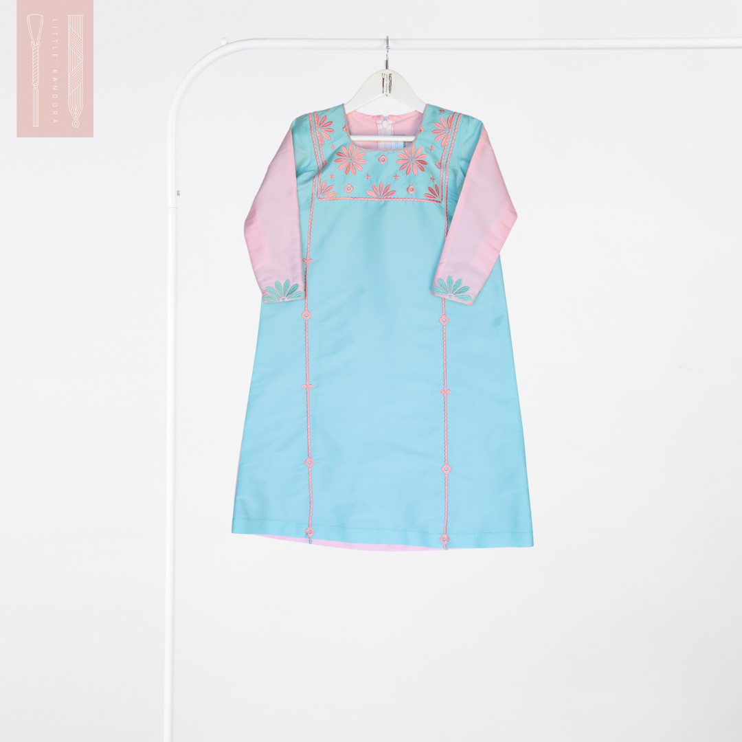 Takkya set - Pale Turquoise & Pink
