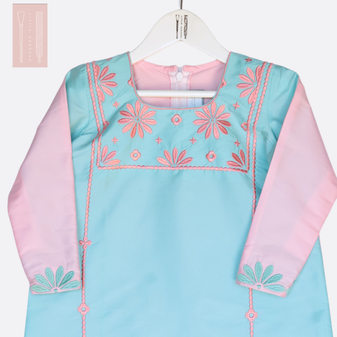 Takkya set - Pale Turquoise & Pink