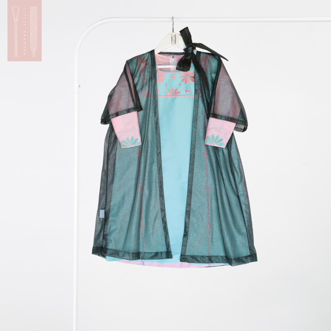 Takkya set - Pale Turquoise & Pink