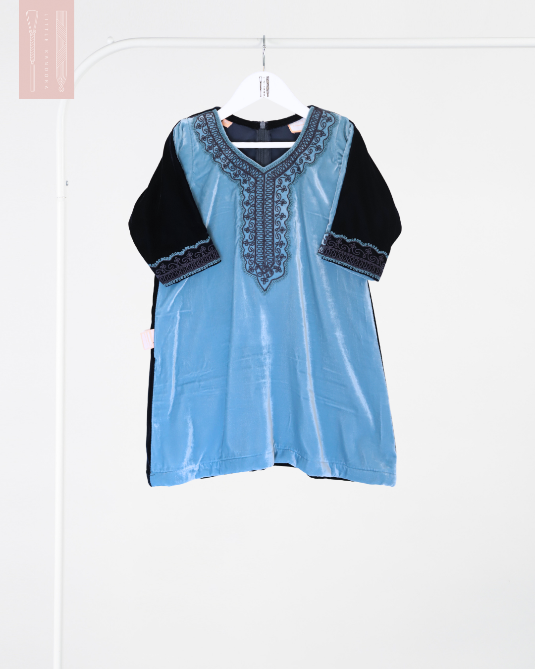 Velvet Hudoob Kandora - Blue